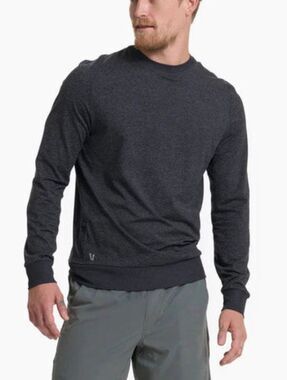 VUORI PONTO PERFORMANCE CREW gray Shirt Top sz S long sleeve